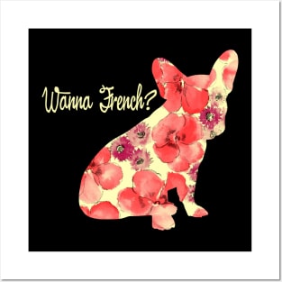 Frenchie French Bulldog Floral - Dog Lover Dogs Posters and Art